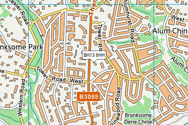 BH13 6HH map - OS VectorMap District (Ordnance Survey) BH13 6HH map - OS VectorMap District (Ordnance Survey)