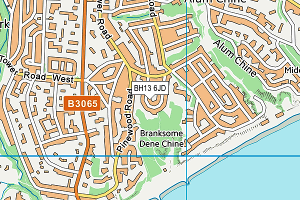 BH13 6JD map - OS VectorMap District (Ordnance Survey) BH13 6JD map - OS VectorMap District (Ordnance Survey)
