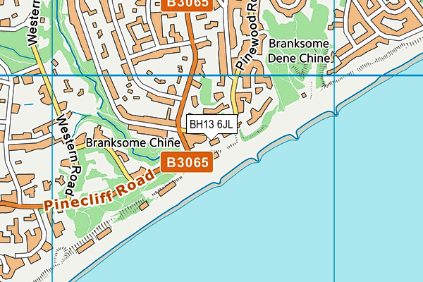 BH13 6JL map - OS VectorMap District (Ordnance Survey)
