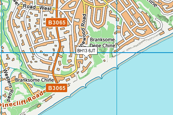 BH13 6JT map - OS VectorMap District (Ordnance Survey)