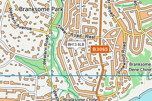BH13 6LB map - OS VectorMap District (Ordnance Survey) BH13 6LB map - OS VectorMap District (Ordnance Survey)