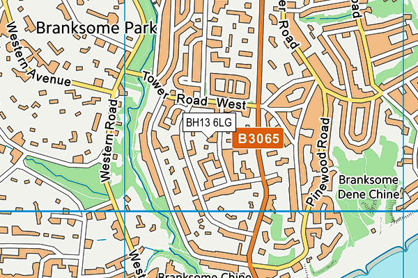 BH13 6LG map - OS VectorMap District (Ordnance Survey)