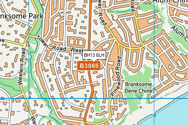 BH13 6LH map - OS VectorMap District (Ordnance Survey) BH13 6LH map - OS VectorMap District (Ordnance Survey)