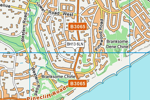 BH13 6LN map - OS VectorMap District (Ordnance Survey) BH13 6LN map - OS VectorMap District (Ordnance Survey)