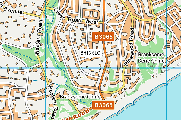 BH13 6LQ map - OS VectorMap District (Ordnance Survey) BH13 6LQ map - OS VectorMap District (Ordnance Survey)