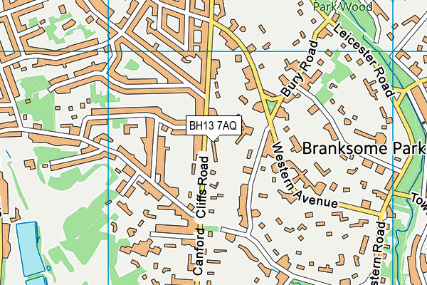 BH13 7AQ map - OS VectorMap District (Ordnance Survey) BH13 7AQ map - OS VectorMap District (Ordnance Survey)