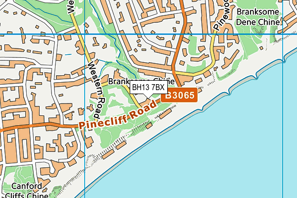 BH13 7BX map - OS VectorMap District (Ordnance Survey)