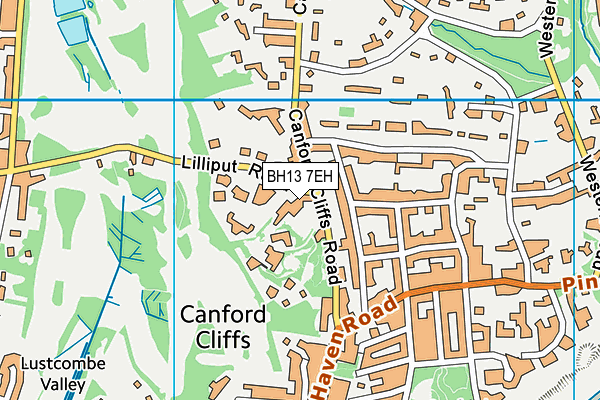 BH13 7EH map - OS VectorMap District (Ordnance Survey)