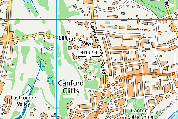 BH13 7EL map - OS VectorMap District (Ordnance Survey)