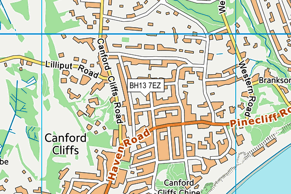 BH13 7EZ map - OS VectorMap District (Ordnance Survey) BH13 7EZ map - OS VectorMap District (Ordnance Survey)