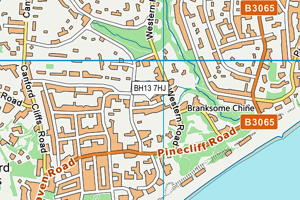 BH13 7HJ map - OS VectorMap District (Ordnance Survey)