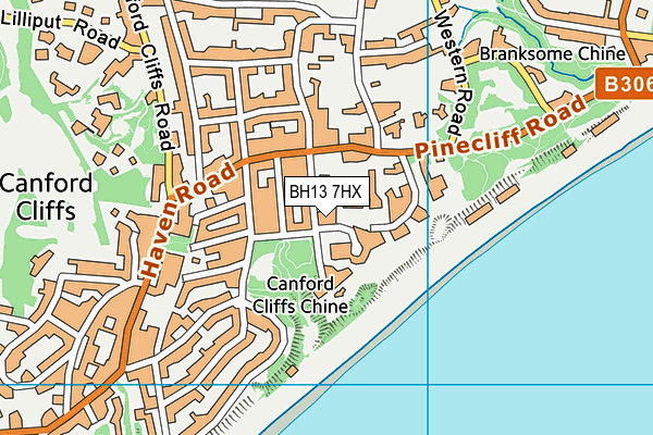 BH13 7HX map - OS VectorMap District (Ordnance Survey) BH13 7HX map - OS VectorMap District (Ordnance Survey)