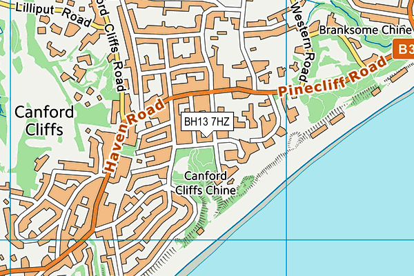 BH13 7HZ map - OS VectorMap District (Ordnance Survey) BH13 7HZ map - OS VectorMap District (Ordnance Survey)