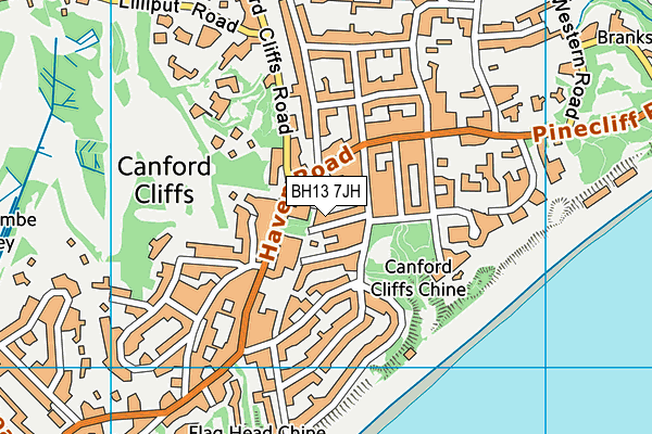 BH13 7JH map - OS VectorMap District (Ordnance Survey)