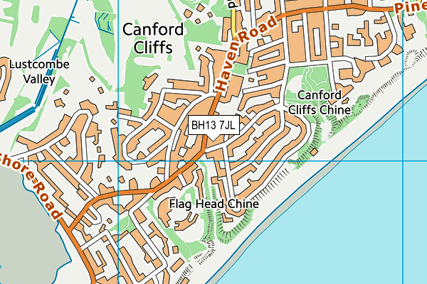 BH13 7JL map - OS VectorMap District (Ordnance Survey) BH13 7JL map - OS VectorMap District (Ordnance Survey)
