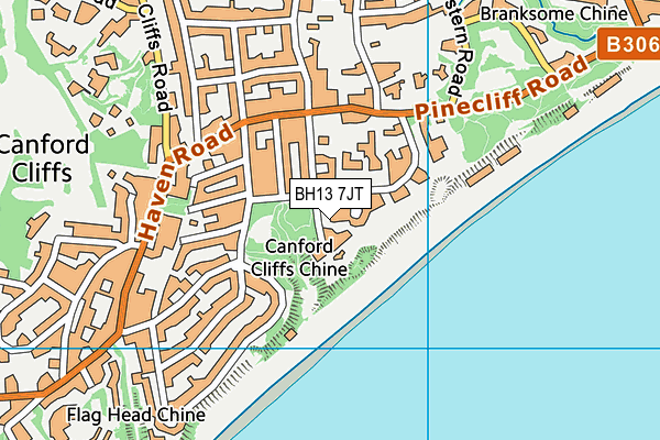 BH13 7JT map - OS VectorMap District (Ordnance Survey) BH13 7JT map - OS VectorMap District (Ordnance Survey)