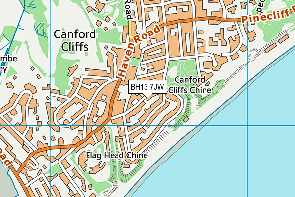 BH13 7JW map - OS VectorMap District (Ordnance Survey) BH13 7JW map - OS VectorMap District (Ordnance Survey)