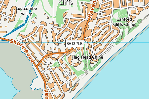 BH13 7LB map - OS VectorMap District (Ordnance Survey) BH13 7LB map - OS VectorMap District (Ordnance Survey)