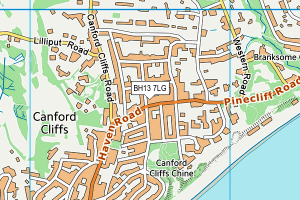 BH13 7LG map - OS VectorMap District (Ordnance Survey) BH13 7LG map - OS VectorMap District (Ordnance Survey)