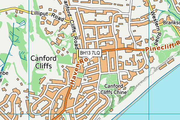 BH13 7LQ map - OS VectorMap District (Ordnance Survey)