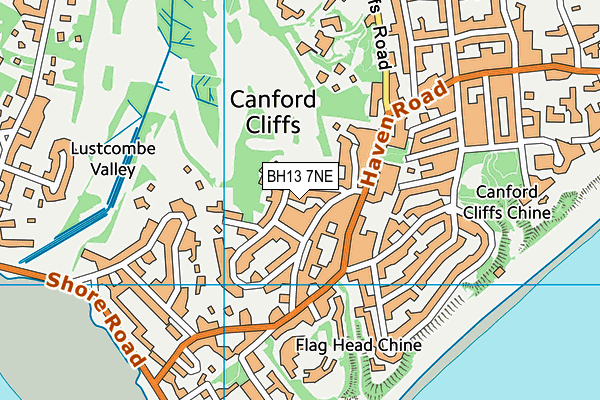 BH13 7NE map - OS VectorMap District (Ordnance Survey) BH13 7NE map - OS VectorMap District (Ordnance Survey)