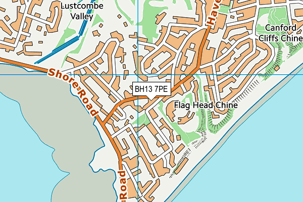 BH13 7PE map - OS VectorMap District (Ordnance Survey) BH13 7PE map - OS VectorMap District (Ordnance Survey)