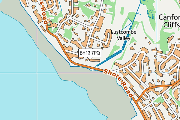 BH13 7PQ map - OS VectorMap District (Ordnance Survey)