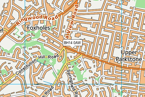 BH14 0AW map - OS VectorMap District (Ordnance Survey) BH14 0AW map - OS VectorMap District (Ordnance Survey)