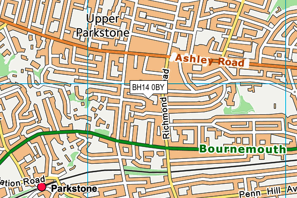 BH14 0BY map - OS VectorMap District (Ordnance Survey)