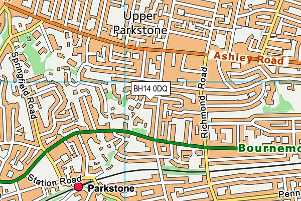 BH14 0DQ map - OS VectorMap District (Ordnance Survey)