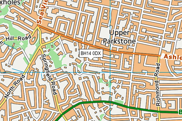 BH14 0DX map - OS VectorMap District (Ordnance Survey) BH14 0DX map - OS VectorMap District (Ordnance Survey)