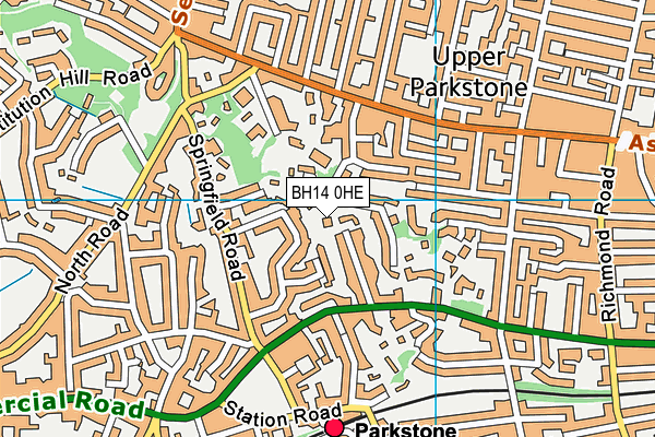 BH14 0HE map - OS VectorMap District (Ordnance Survey) BH14 0HE map - OS VectorMap District (Ordnance Survey)