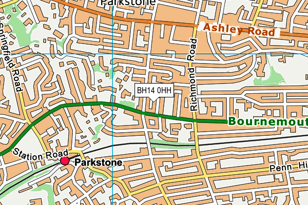 BH14 0HH map - OS VectorMap District (Ordnance Survey) BH14 0HH map - OS VectorMap District (Ordnance Survey)