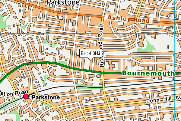 BH14 0HJ map - OS VectorMap District (Ordnance Survey) BH14 0HJ map - OS VectorMap District (Ordnance Survey)
