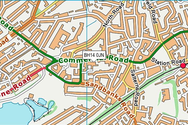 BH14 0JN map - OS VectorMap District (Ordnance Survey)