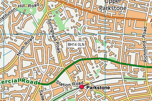BH14 0LN map - OS VectorMap District (Ordnance Survey) BH14 0LN map - OS VectorMap District (Ordnance Survey)