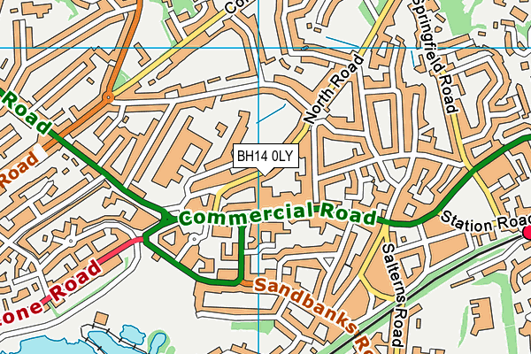 BH14 0LY map - OS VectorMap District (Ordnance Survey)