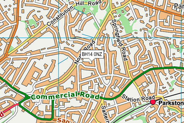 BH14 0NZ map - OS VectorMap District (Ordnance Survey)