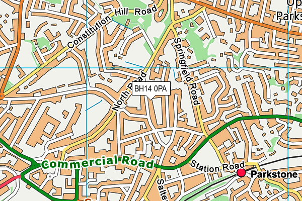 BH14 0PA map - OS VectorMap District (Ordnance Survey)