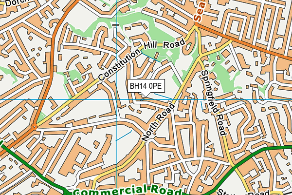 BH14 0PE map - OS VectorMap District (Ordnance Survey) BH14 0PE map - OS VectorMap District (Ordnance Survey)