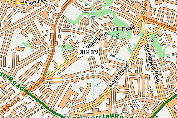 BH14 0PJ map - OS VectorMap District (Ordnance Survey) BH14 0PJ map - OS VectorMap District (Ordnance Survey)