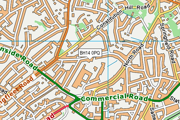 BH14 0PQ map - OS VectorMap District (Ordnance Survey)
