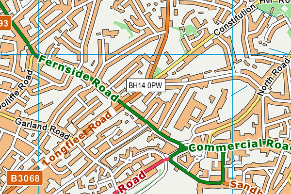 BH14 0PW map - OS VectorMap District (Ordnance Survey) BH14 0PW map - OS VectorMap District (Ordnance Survey)