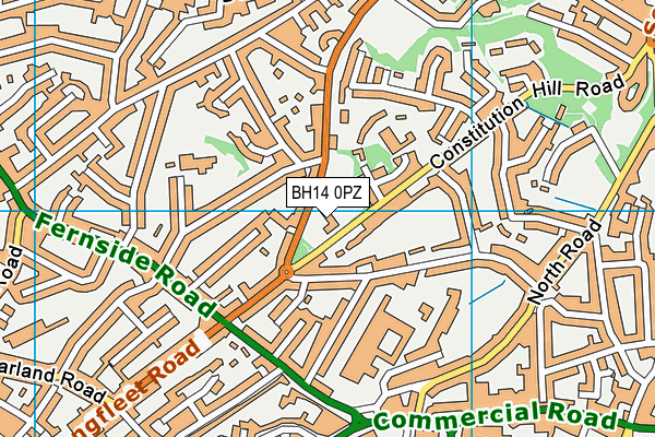 BH14 0PZ map - OS VectorMap District (Ordnance Survey)