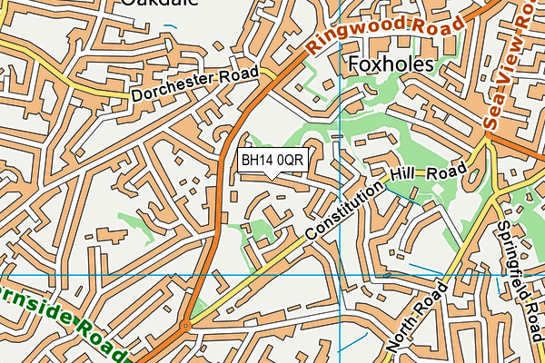 BH14 0QR map - OS VectorMap District (Ordnance Survey) BH14 0QR map - OS VectorMap District (Ordnance Survey)