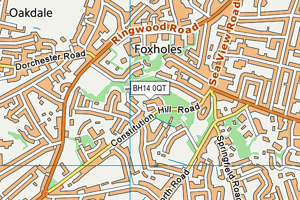 BH14 0QT map - OS VectorMap District (Ordnance Survey) BH14 0QT map - OS VectorMap District (Ordnance Survey)