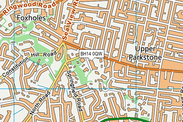 BH14 0QW map - OS VectorMap District (Ordnance Survey) BH14 0QW map - OS VectorMap District (Ordnance Survey)