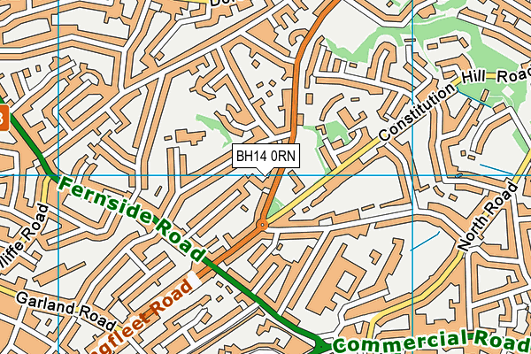 BH14 0RN map - OS VectorMap District (Ordnance Survey) BH14 0RN map - OS VectorMap District (Ordnance Survey)