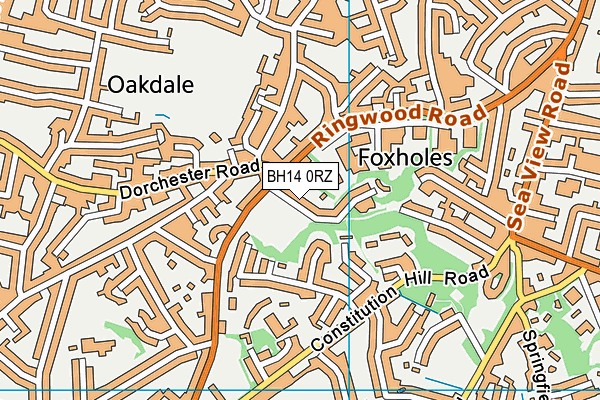BH14 0RZ map - OS VectorMap District (Ordnance Survey)