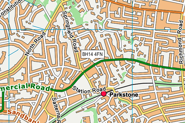 BH14 4FN map - OS VectorMap District (Ordnance Survey) BH14 4FN map - OS VectorMap District (Ordnance Survey)